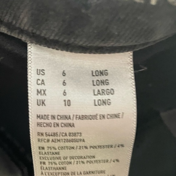 American Eagle Dark Gray Corduroy High Rise Jeggings Size 6 Long - Picture 8 of 9